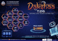DaKshaa T-26 National Level Techno-Cultural Fest Poster